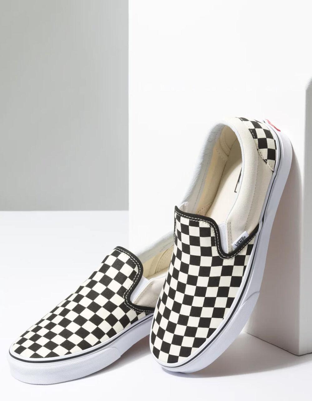 VANS Checkerboard Slip-On Black & Off White Shoes Product Image