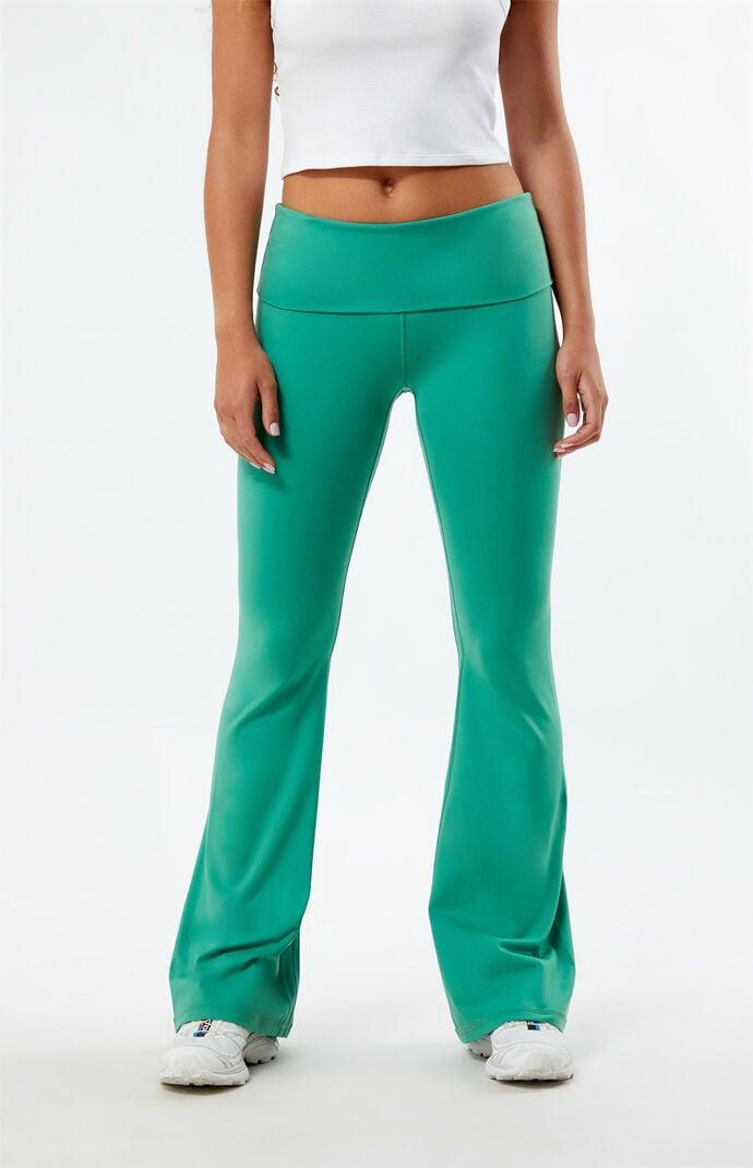 PAC 1980 Women's PAC WHISPER Active Fold-Over Waistband Flare Yoga Pants - Product Image