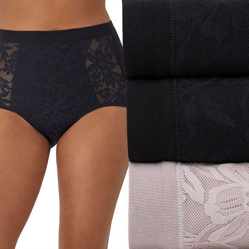 Womens Bali 3-Pack Breathe Lace High Waist Briefs DFCLB3 Product Image