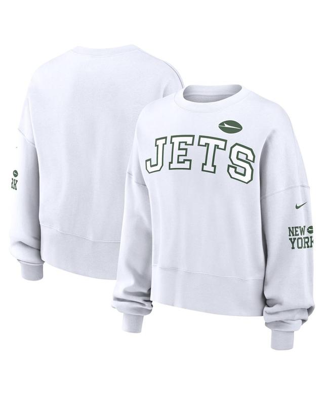 Womens Nike New York Jets Oversized Long Sleeve Cropped Sweatshirt Product Image