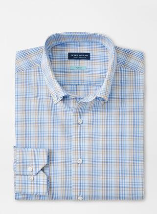 Peter Millar Mens Milo Cotton Sport Shirt | Color: Blue Frost | Size: XXL Product Image