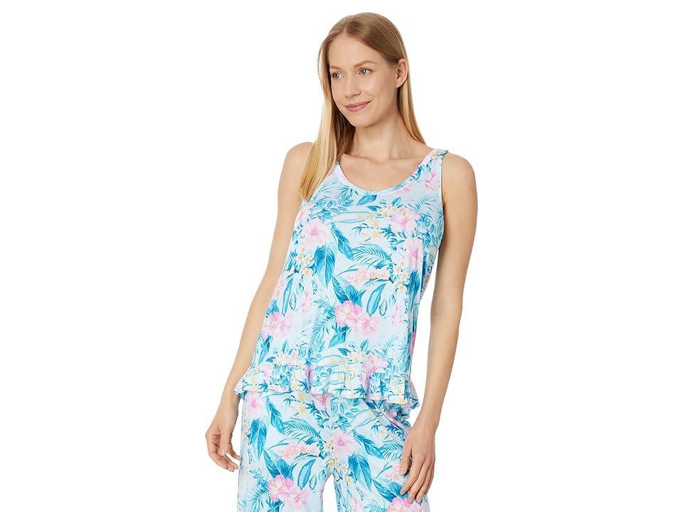 Tommy Bahama Sleeveless Cropped PJ Set (Tropical Hibiscus) Women's Pajama Sets Product Image