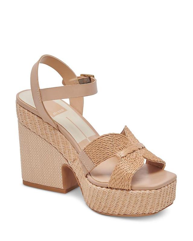 Dolce Vita Cale Woven Raffia Platform Sandal Product Image