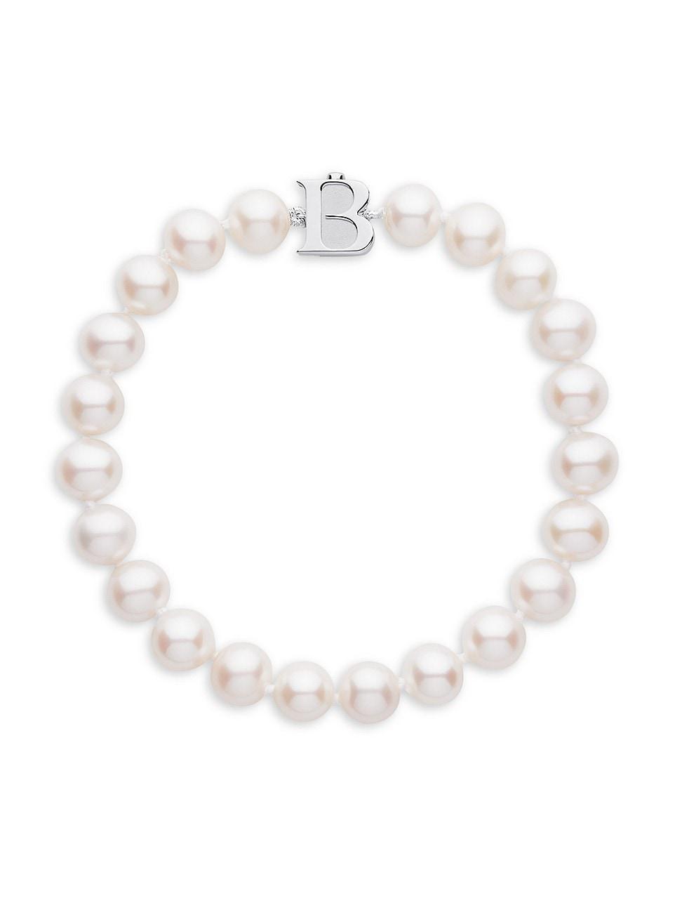 Womens Sterling Silver & Freshwater Pearls Bracelet Product Image