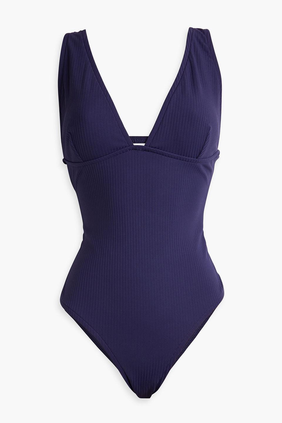 Ribbed Swimsuit In Navy Product Image