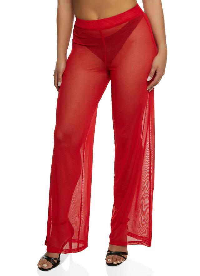 Womens Daisy Sheer Mesh Wide Leg Pants Product Image