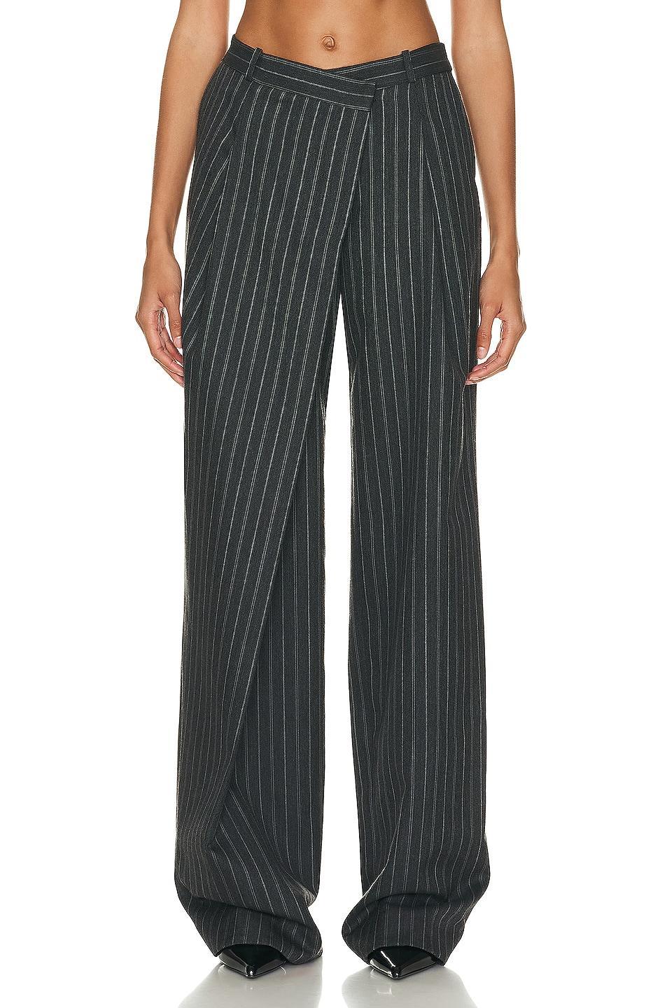 SIMKHAI Tayler Overlap Wide Leg Trouser Charcoal. (also in ). Product Image