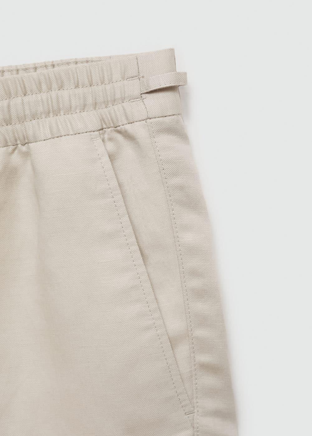 MANGO MAN - Tencel linen cord shorts ice greyMen Product Image