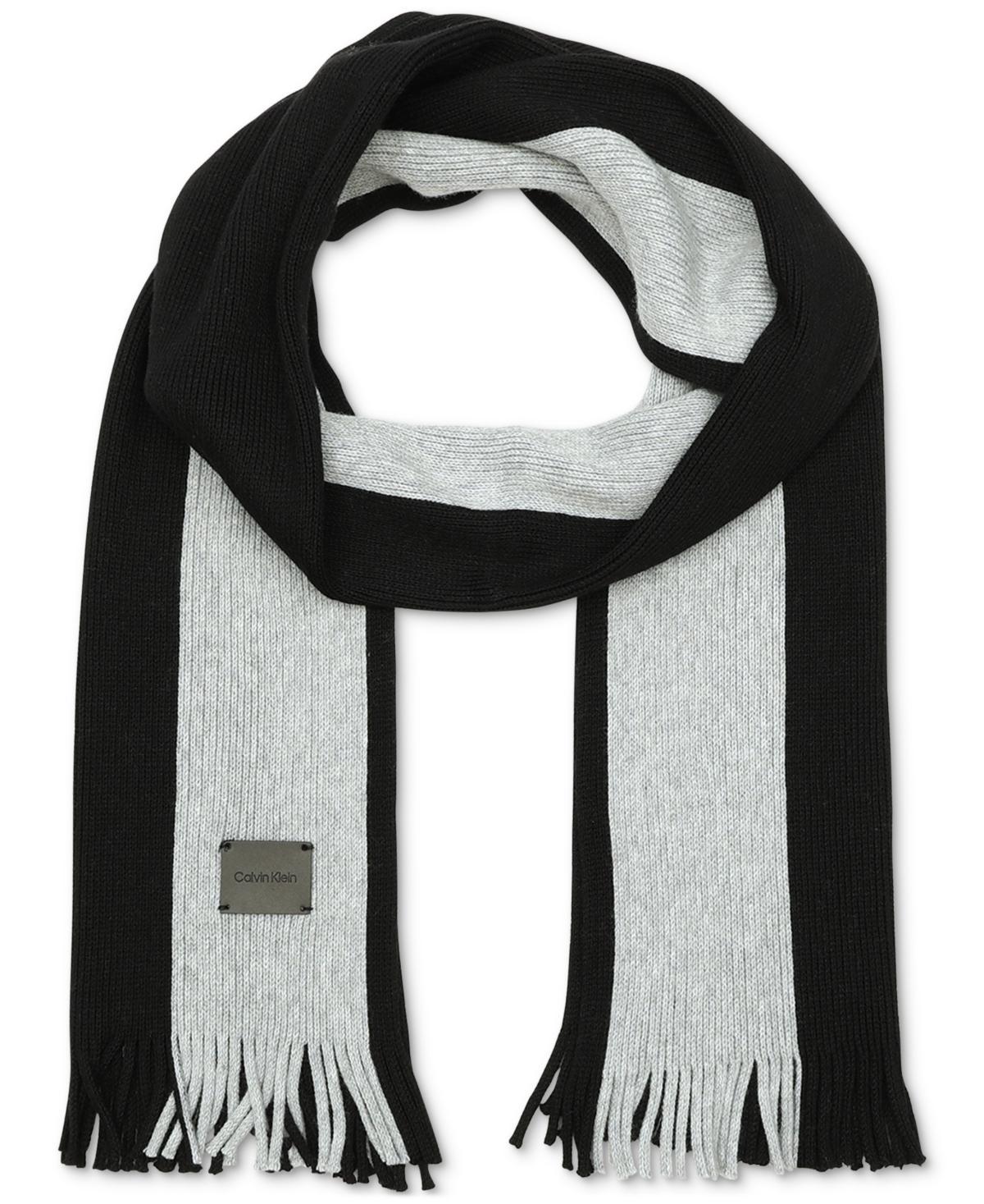 Calvin Klein Mens Thick Wool Blend Side Stripe Logo Scarf Product Image