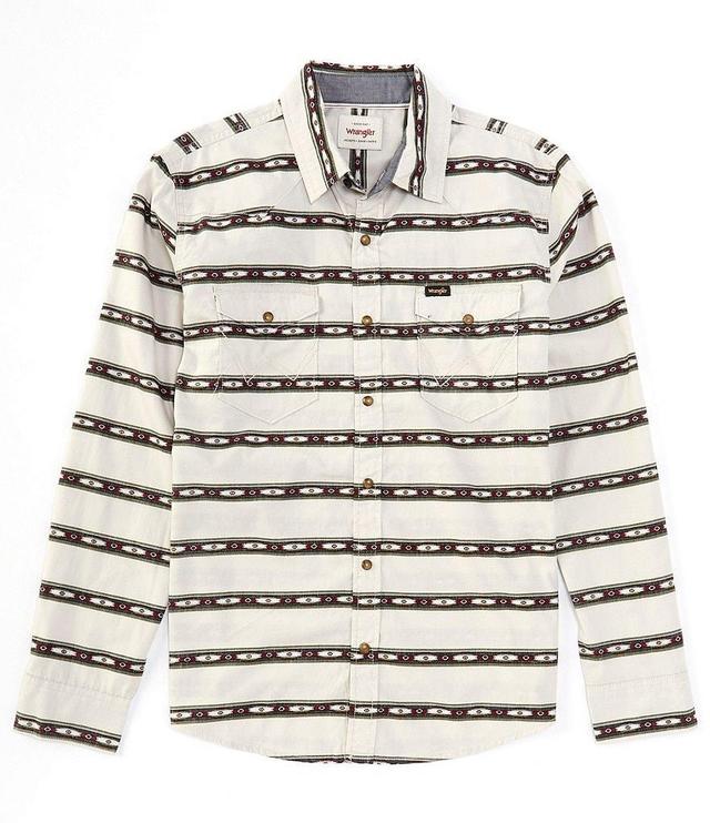 Wrangler® Long Sleeve Printed Woven Poplin Shirt Product Image