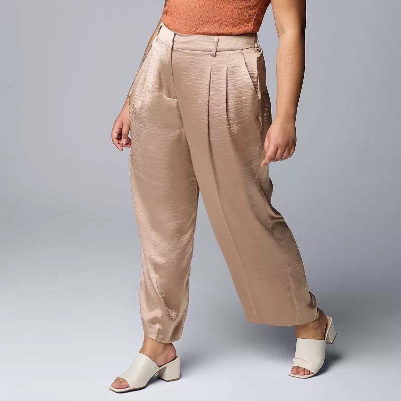 Plus Size Simply Vera Vera Wang High Rise Effortless Ankle Trousers, Womens Product Image