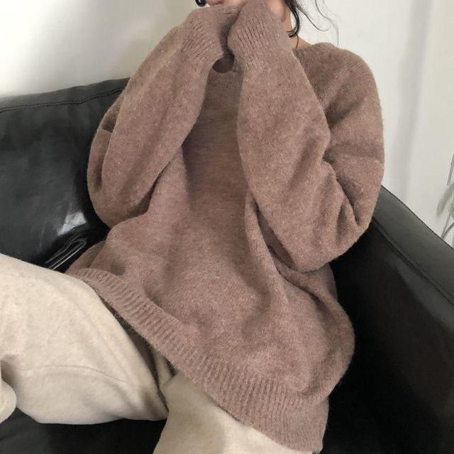 Crewneck Plain Sweater Product Image