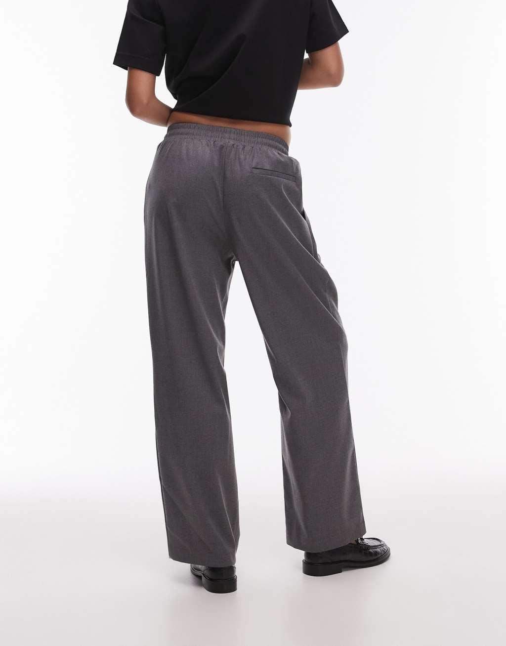 Topshop pleated tailored sweatpants in slate Product Image