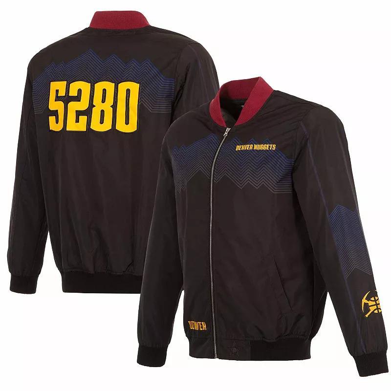 Mens JH Design Black Denver Nuggets 2023/24 City Edition Nylon Full-Zip Bomber Jacket Product Image