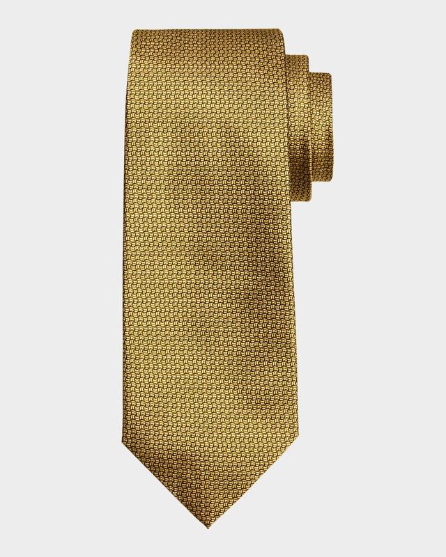 Men's Micro-Geometric Silk Tie Product Image