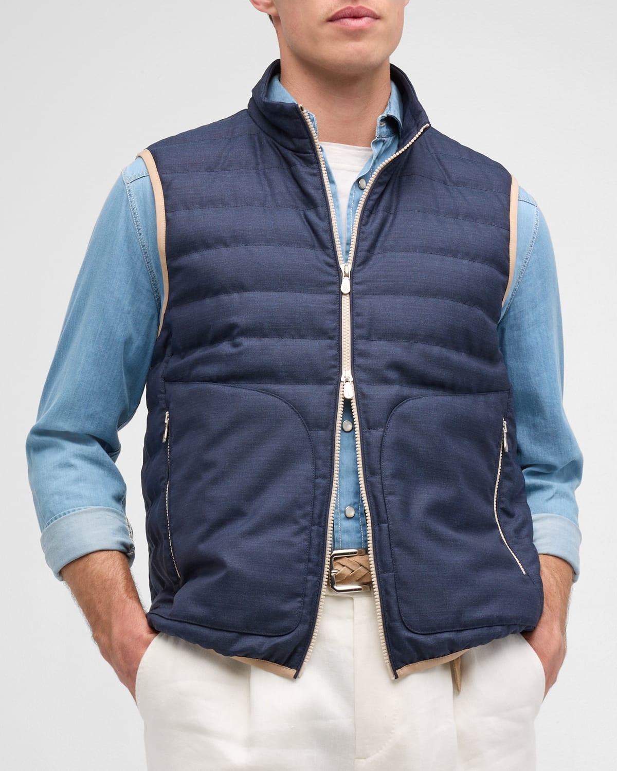 Mens Quilted Down Full-Zip Vest Product Image