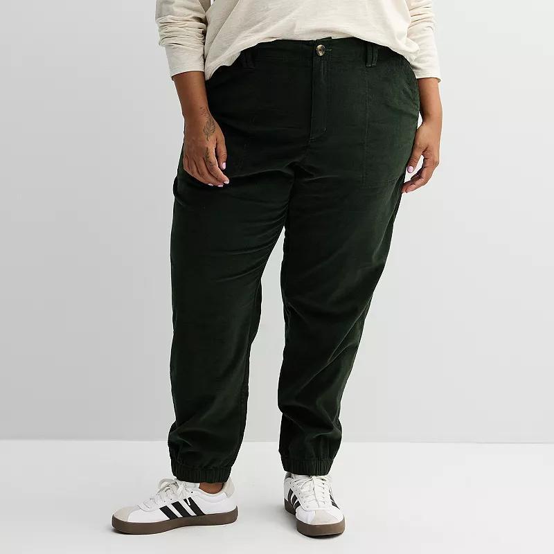 Plus Size Sonoma Goods For Life Corduroy Joggers, Womens Maira Green product image