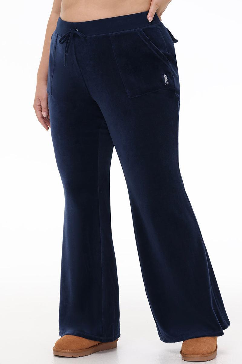 Plus-Size Hollywood Scottie Snap Pocket Cotton Velour Track Pants Product Image