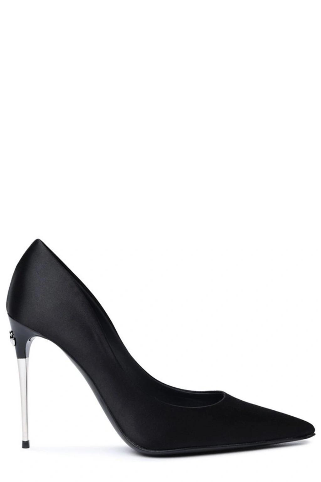 Logo Lettering Pointed Toe Pumps In Black product image