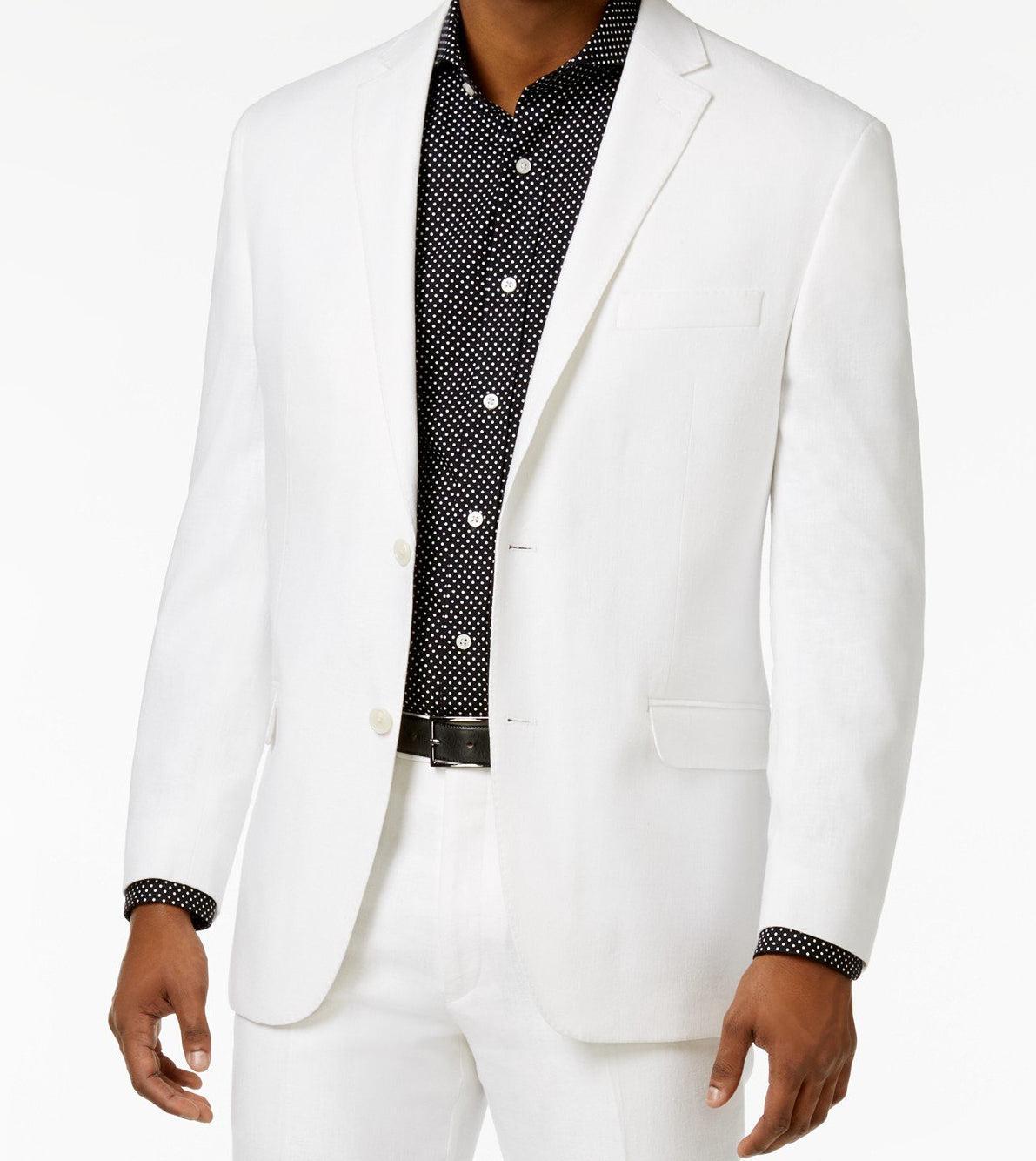 Modern Fit 2 Piece Suit 2 Button White Product Image