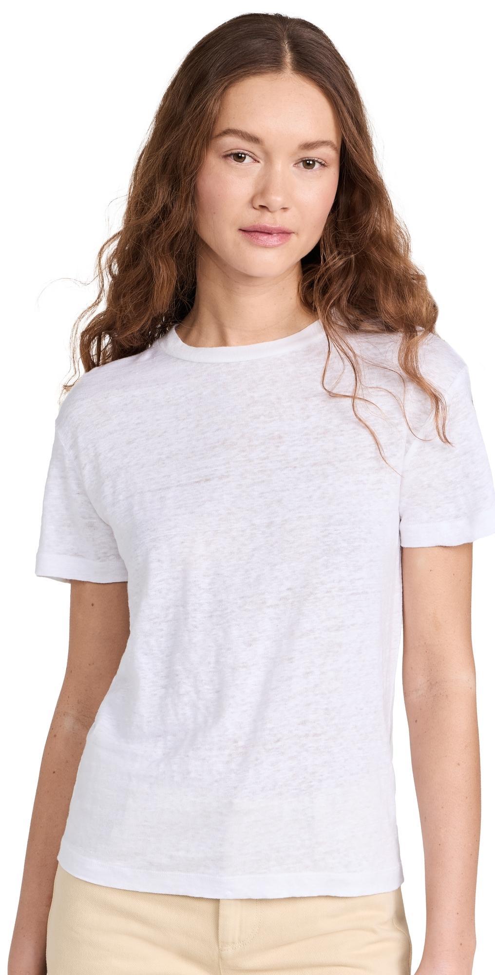 Drop Shoulder Crew Neck Top Optic White Product Image