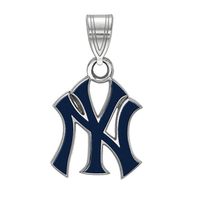 LogoArt Sterling Silver Enamel New York Yankees Pendant, Womens Product Image