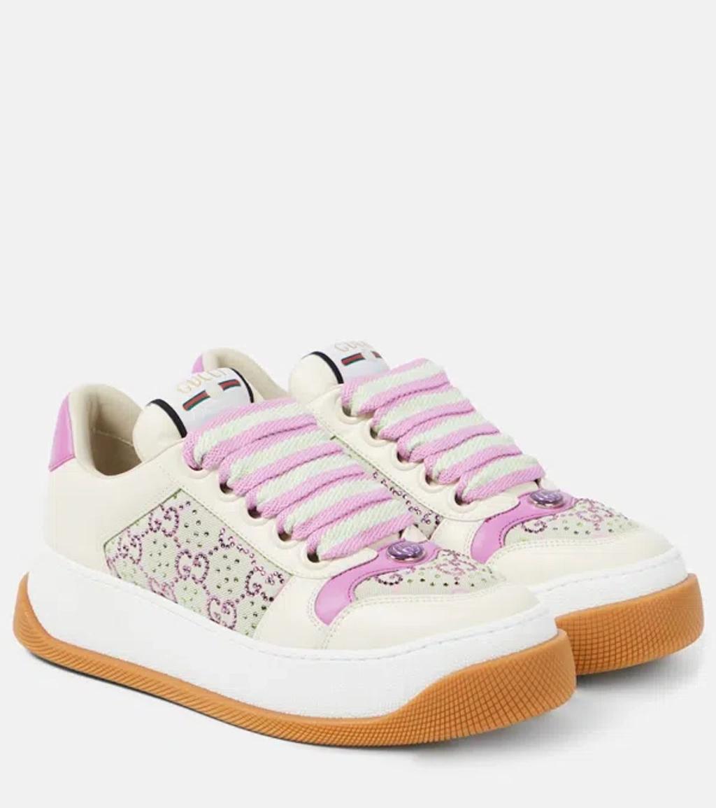 Screener Embellished Leather Sneakers In 9141 - Off Wh/ Osw-cam/ Cm Product Image