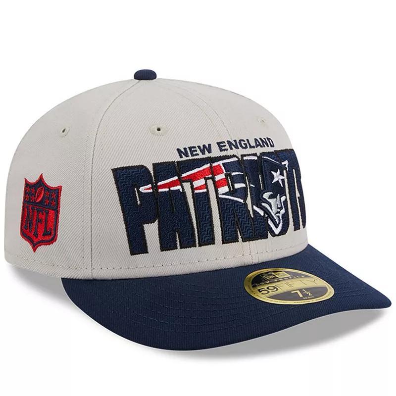 Mens New Era Stone/Navy New England Patriots 2023 NFL Draft Low Profile 59FIFTY Fitted Hat Product Image