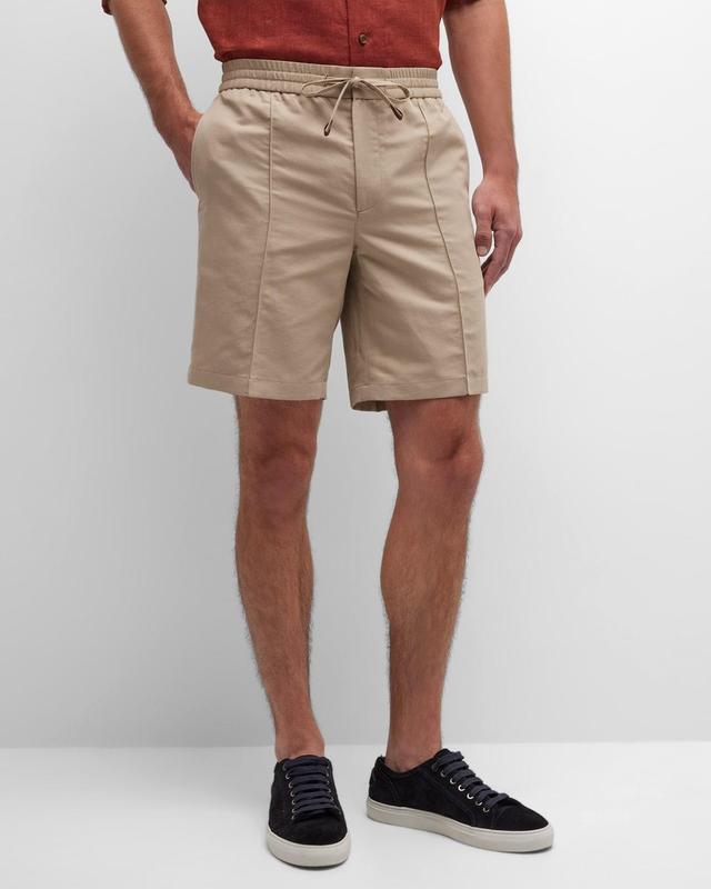 Mens Linen-Cotton Drawstring Bermuda Shorts Product Image