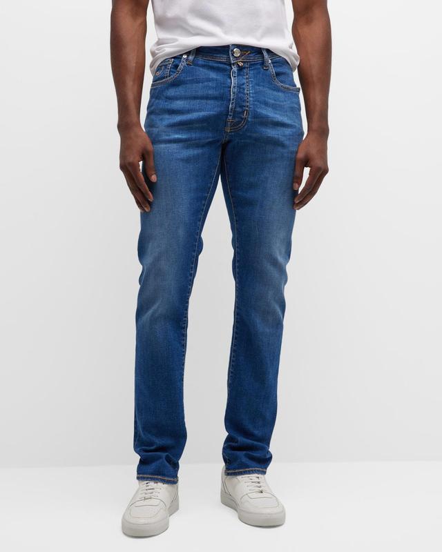 Mens Slim Fit Stretch Denim Jeans Product Image