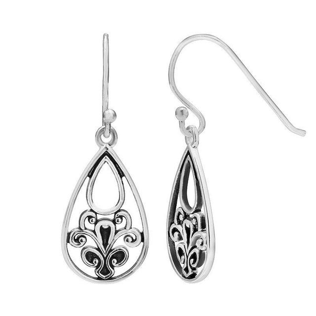 PRIMROSE Sterling Silver Polished Tear Drop Earrings, Womens White Product Image