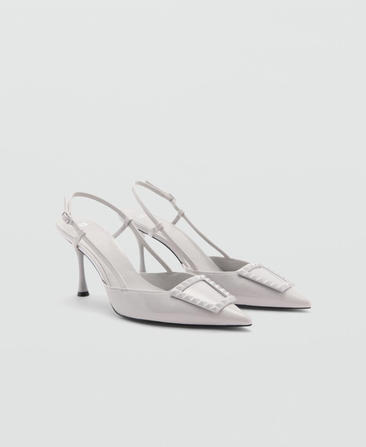 Mango Womens Patent Leather Slingback-Heeled Shoes Product Image