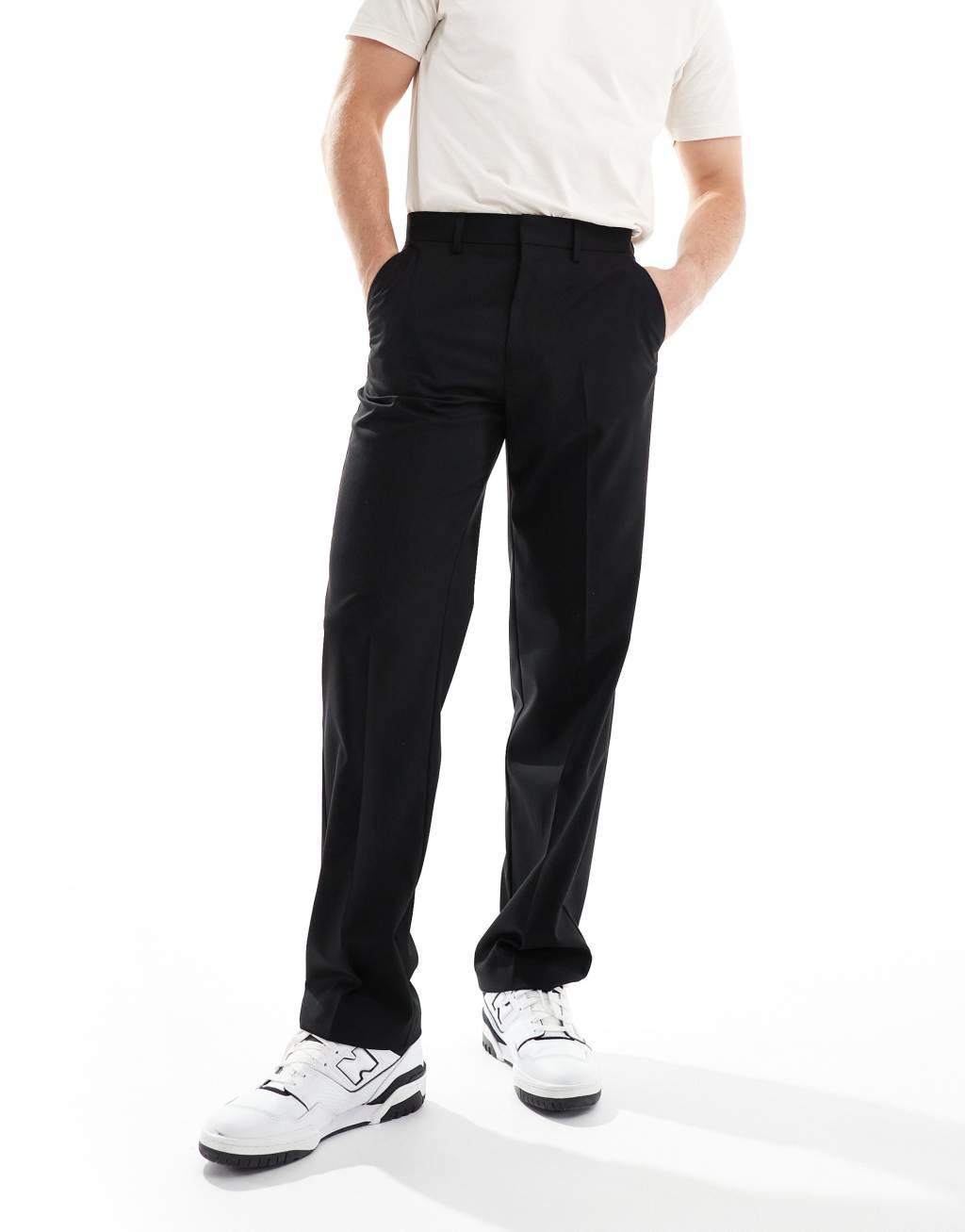 ASOS DESIGN straight suit pants in black Product Image