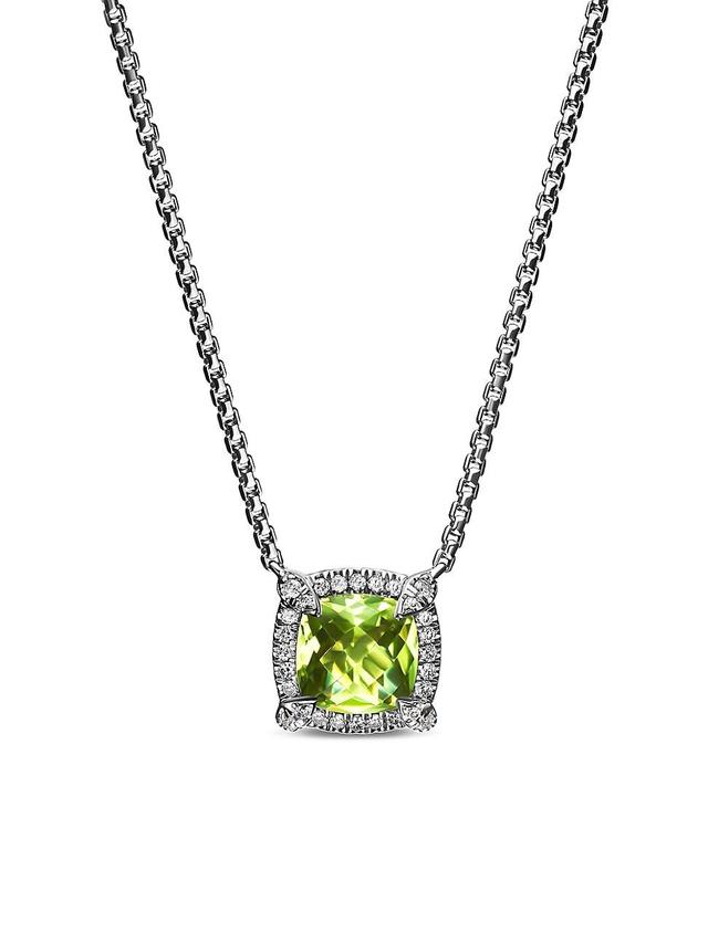 Womens Petite Chatelaine Pav Bezel Pendant Necklace with Diamonds Product Image