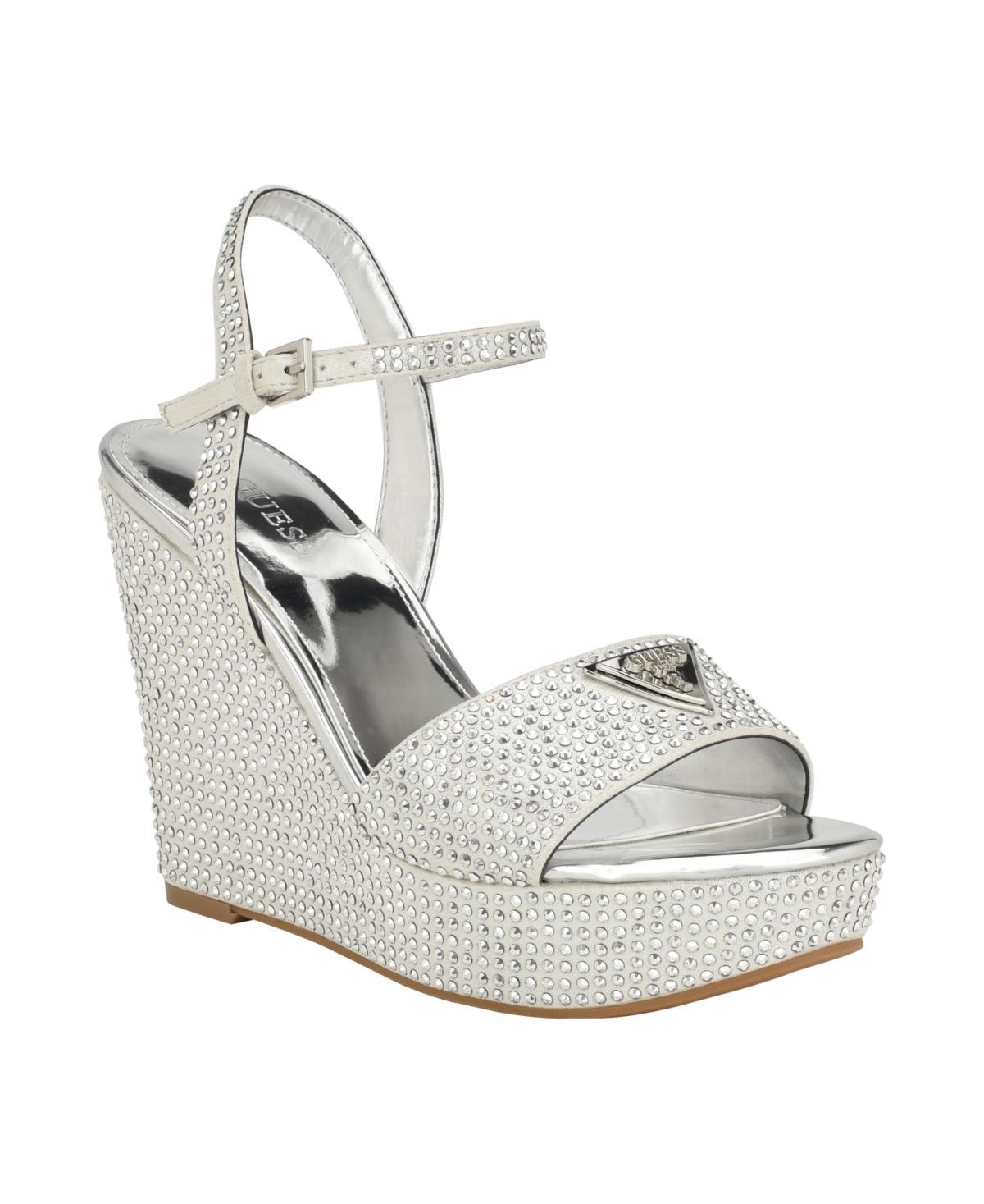 Guess Womens Hippa Wrapped Platform Two Piece Ornamented Sandals Product Image