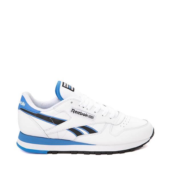 Mens Reebok Classic Leather Athletic Shoe - White / Kinetic Blue / Black Product Image