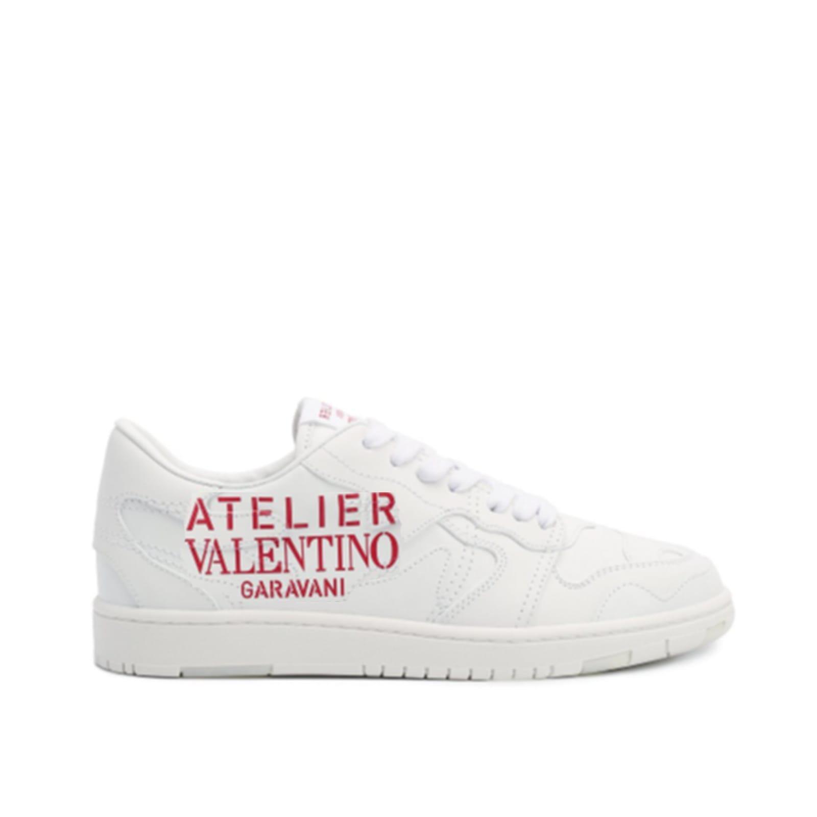 Garavani Leather Logo Sneakers In White Product Image