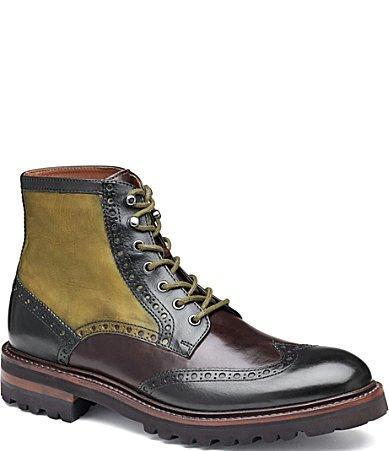 Mens Dudley Lug Wingtip Leather Ankle Boots Product Image