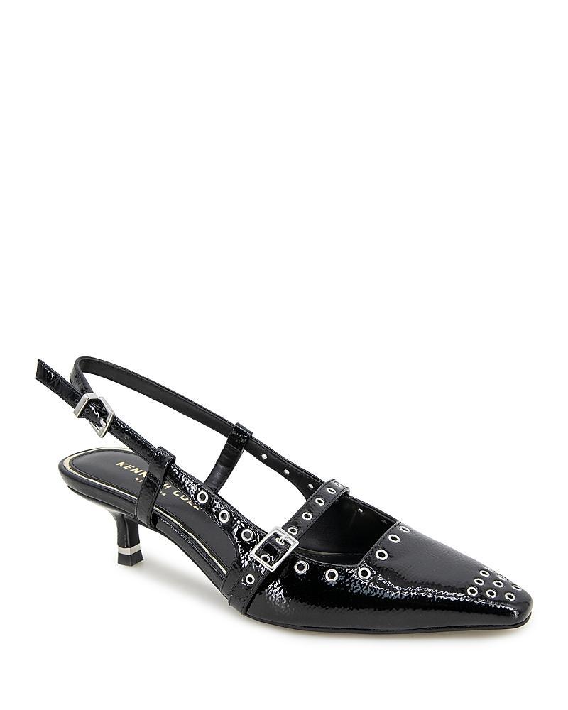 Kenneth Cole Womens Martha Eyelet Slingback Kitten Heel Pumps Product Image