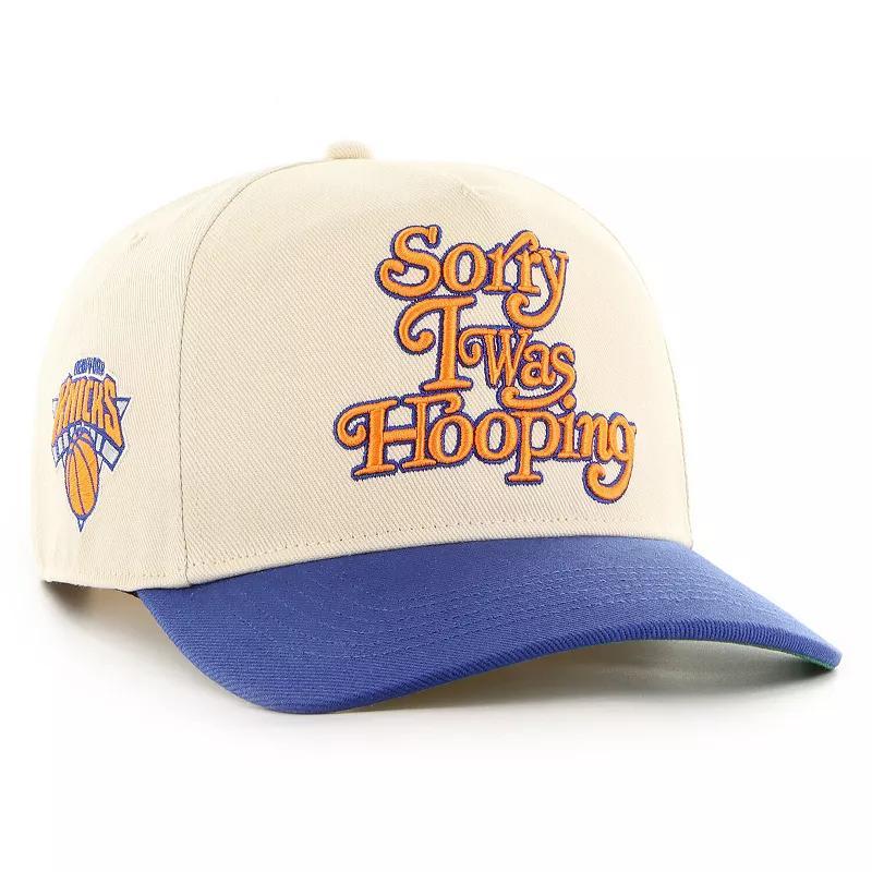 Mens 47 x Brand Seen Sorry I Was Hooping Cream/Blue New York Knicks Two-Tone Hitch Adjustable Hat Product Image