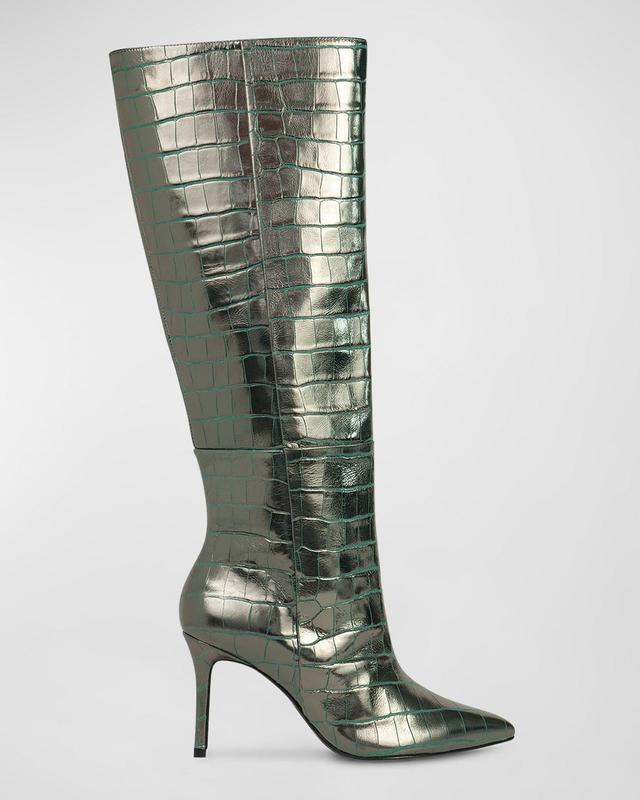 Womens Tory Croc Knee-High Boots Product Image