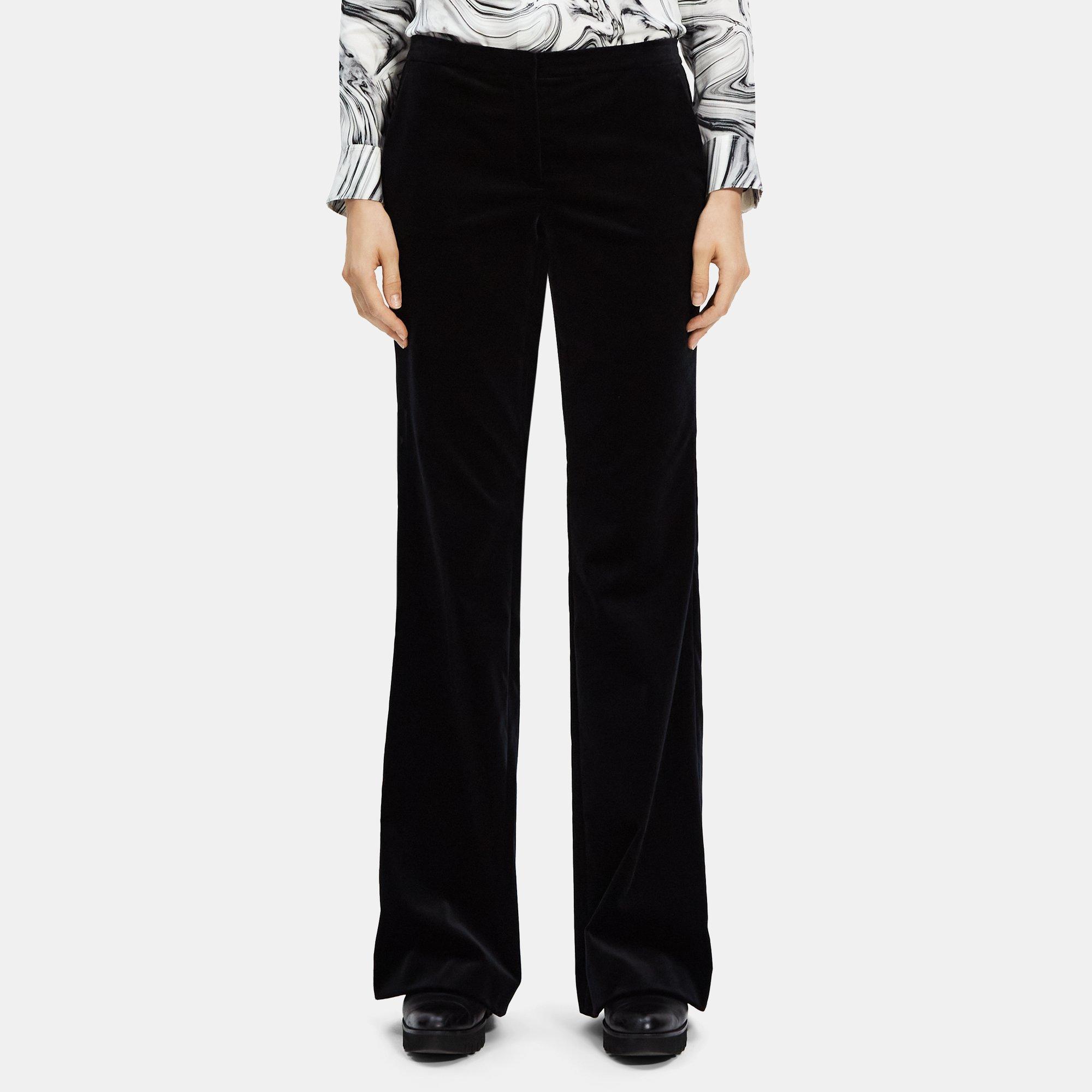 Stretch Velvet Flared High-Waist Pant | Theory Outlet Product Image