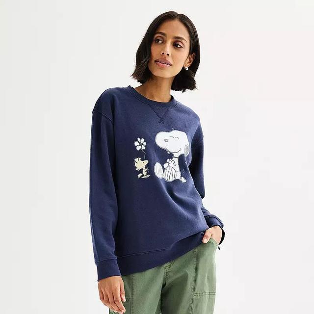 Womens Peanuts Snoopy & Woodstock Graphic Pullover Product Image