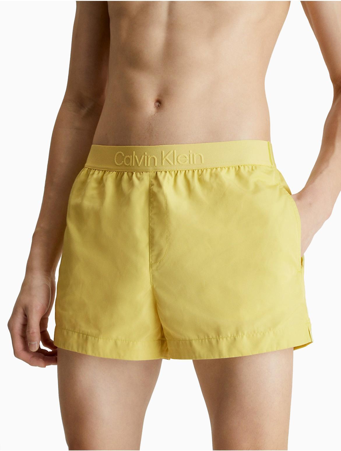 Calvin Klein Mens Core Tonal Short Length Swim Shorts - Yellow - XL Product Image