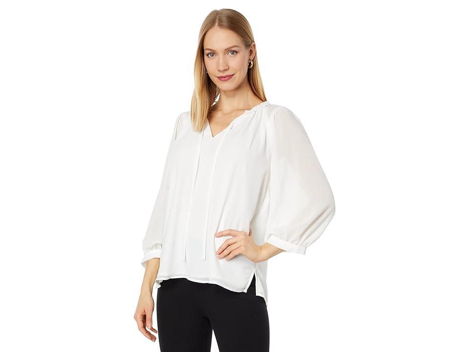 Vince Camuto Raglan Peasant Split-Neck Blouse (New Ivory) Women's Clothing Product Image