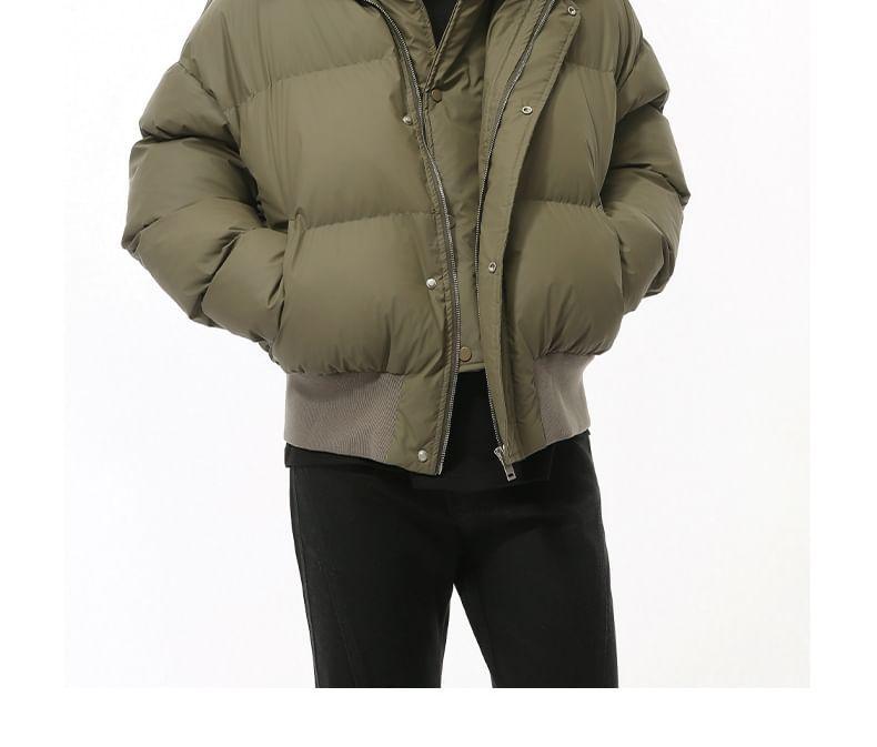 Couple Matching High Neck Zip-Up Puffer Jacket Product Image