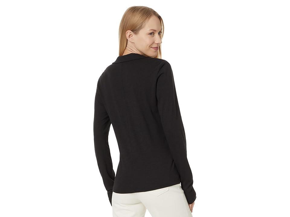 Lilla P Long Sleeve Collared V-Neck Women's Clothing Product Image