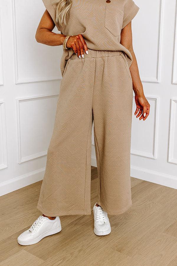 Cue The Cozy High Waist Pants in Warm Taupe Product Image