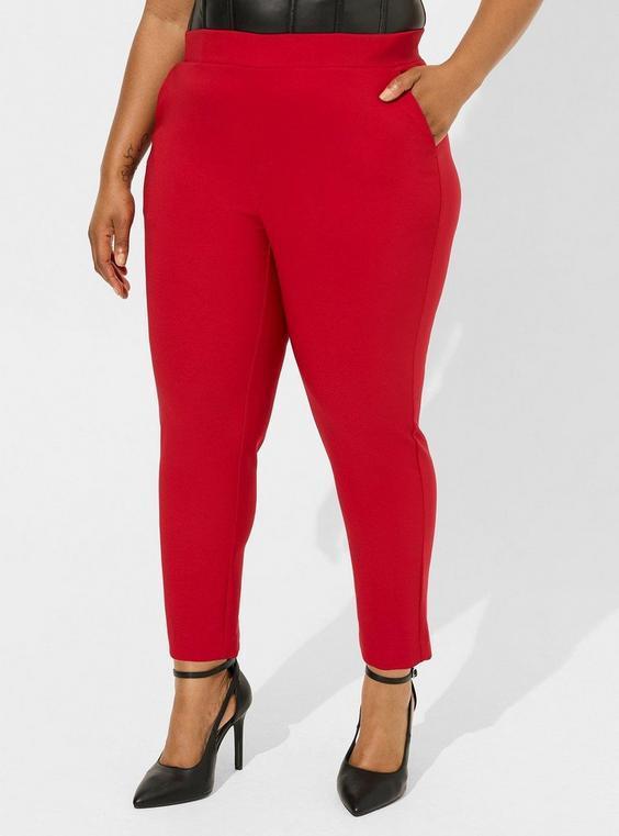 High-Rise Skinny Pull-On Relaxed Taper Refined Crepe Pant Product Image