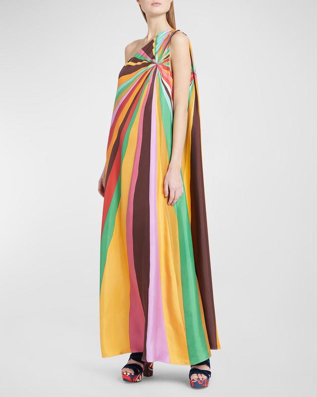 Roy Starburst Striped One-Shoulder Maxi Dress Product Image